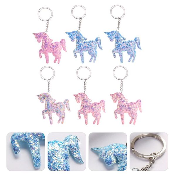 

6pcs keychains delicate exquisite practical gift key ring for woman, Silver