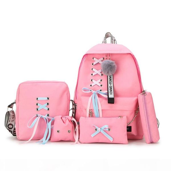 

2019 recreational multi-piece canvas backpack mochila feminina backpack women mochilas mujer school bags for teenage girls j190525