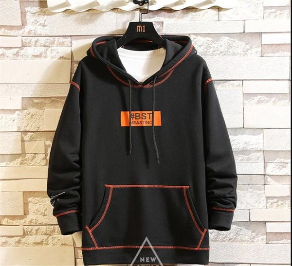 

clothes mens fashion hooded hoodies designer o neck pullover letter print sweatshirts mens standard long sleeve, Black