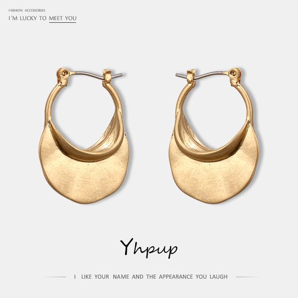 

yhpup fashion elegant hat geometric hoop earrings zinc alloy statement earrings for women girl party jewelry gift, Golden;silver