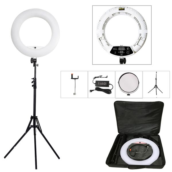 

led ring light lamp 96w yidoblo fd-480ii 18inch makeup led studio video light lamp pgraphic lighting 5500k with tripod bag