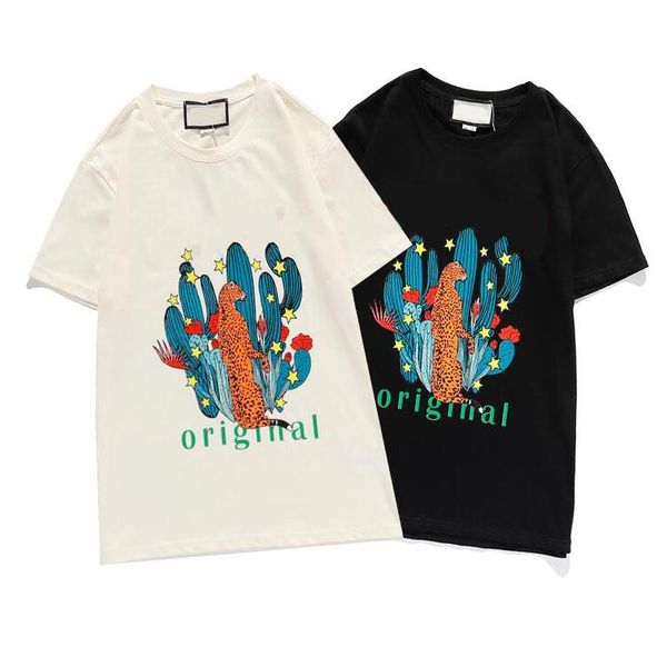 

20ss письмо printted футболки для мужские женские футболки с животными new summer casual футболка мужчины женщины тис top одежды 2 цвета опц, White;black