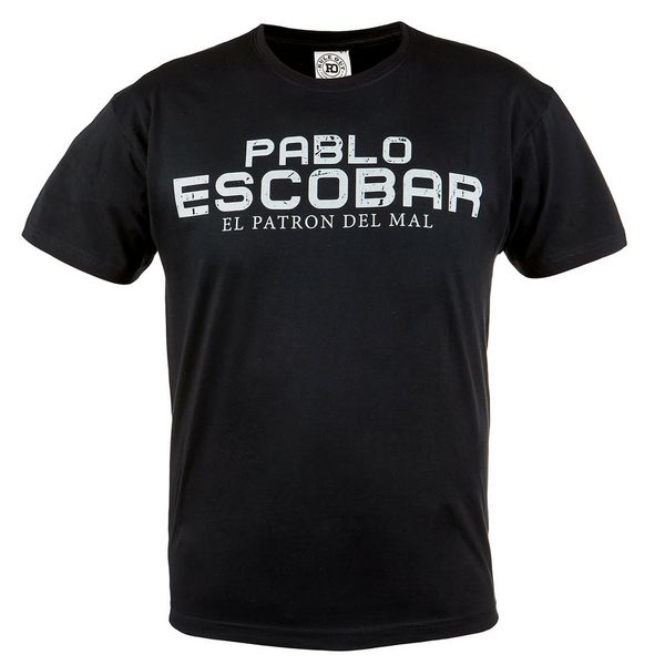 

pablo escobar narcos men's black cotton good quality print double side shirt o-neck male fashion short sleeve homme suit
