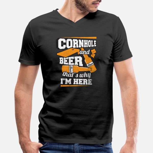 

cornhole and beer that's why i'm here t shirt men custom cotton s-xxxl trend anti-wrinkle breathable summer style original shirt