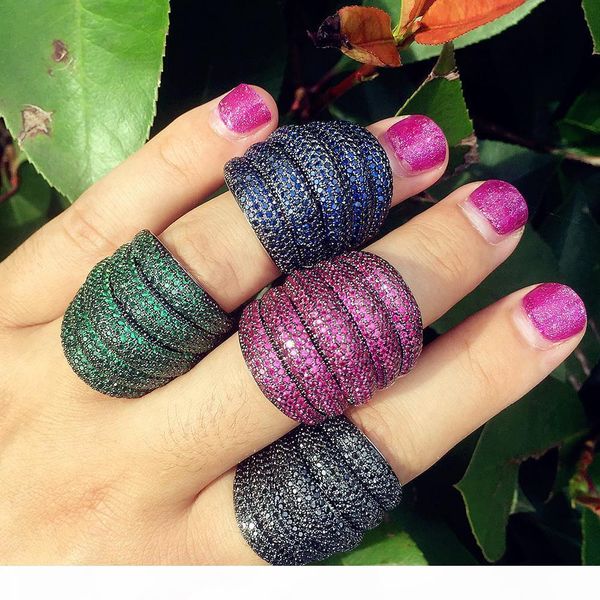 

victoria wieck 2019 new luxury jewelry 10kt black gold fill 4 color gemstones cz diamond wedding engagement wide band ring for women, Slivery;golden