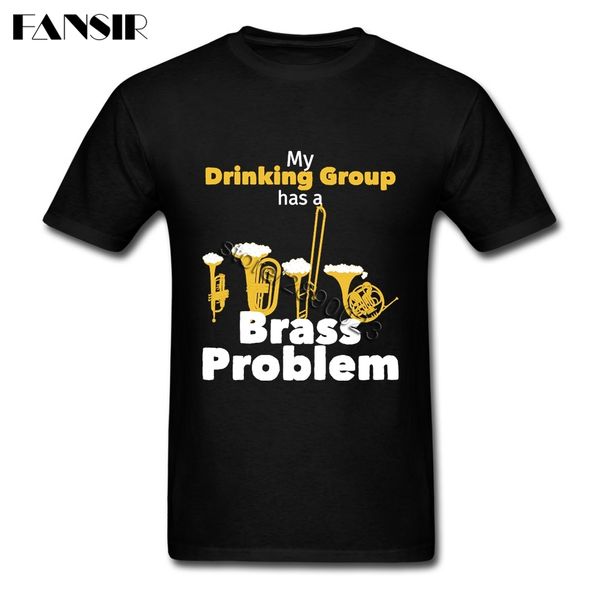 

custom made t shirts men drinking group brass short sleeved cotton crew neck t shirt for teenager clothes