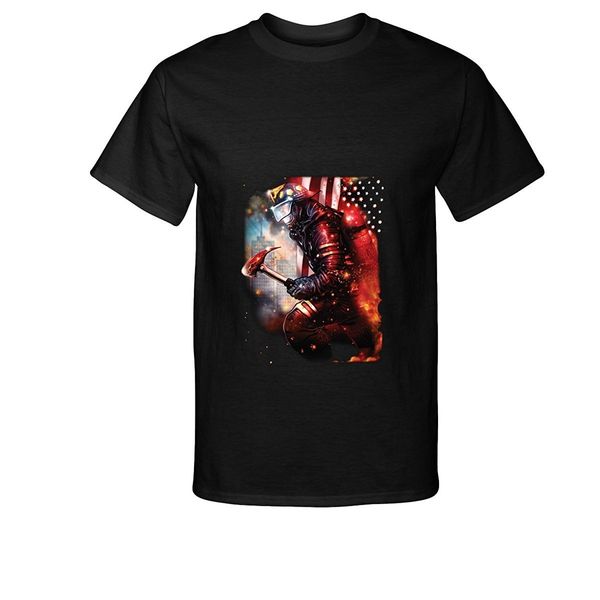 

2019 new fashion tee shirt casual american firefighter hero t-shirt