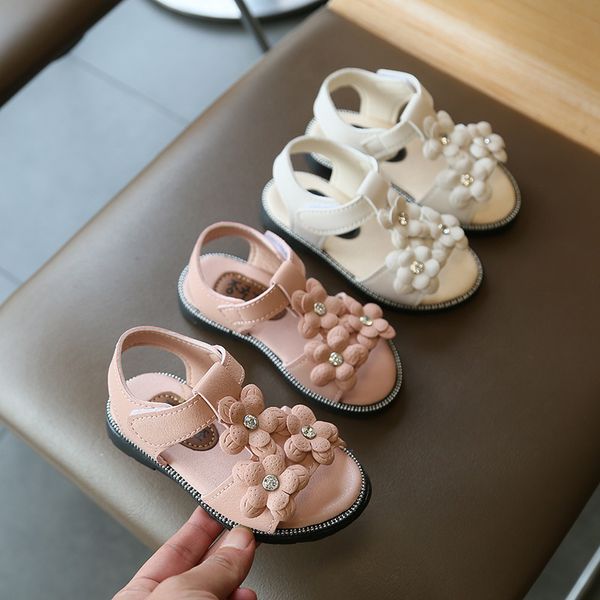 

girl baby sandals little princess soft bottom fashion 2020 summer new korean children's shoes flowers girls beach shoes lj200827, Black;red