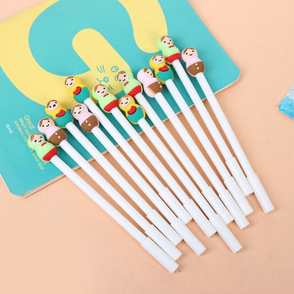 

gel pens cute kawaii russian doll pen cartoon 0.38mm business writing office supplies child student gift stationery