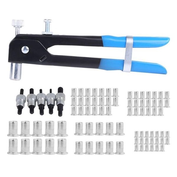 

86pcs/set blind rivet nut threaded insert riveter mandrels hand tools kit jdh88