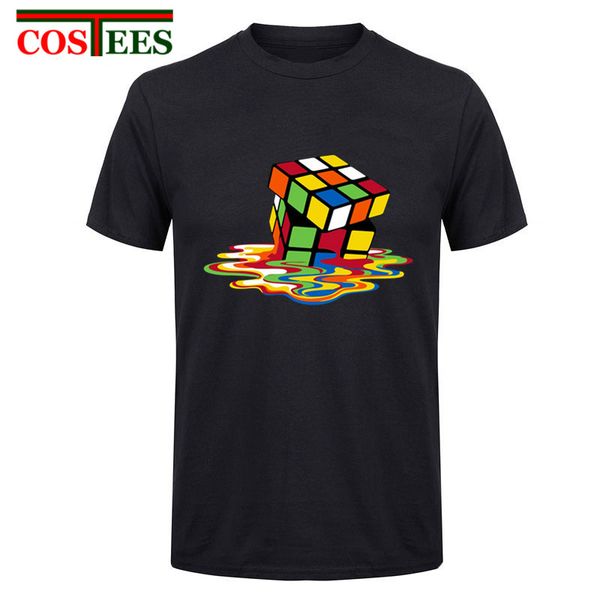 

melt куб printed t рубашка мужчины творческий повседневный magic cube tshirt человек короткие tee рубашки хлопок tops the big bang theory ge