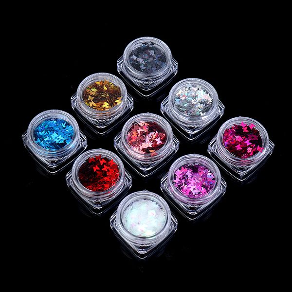 

1pcs nail art butterfly sequins laser butterfly sequins nail art accessories, Silver;gold