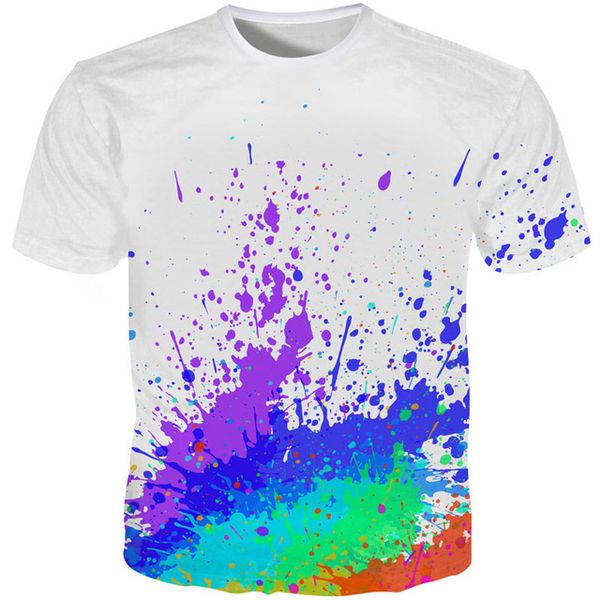 

youthup for splatter paint print men colorful summer 3d print shirts aesthetic oversized humor men clothing