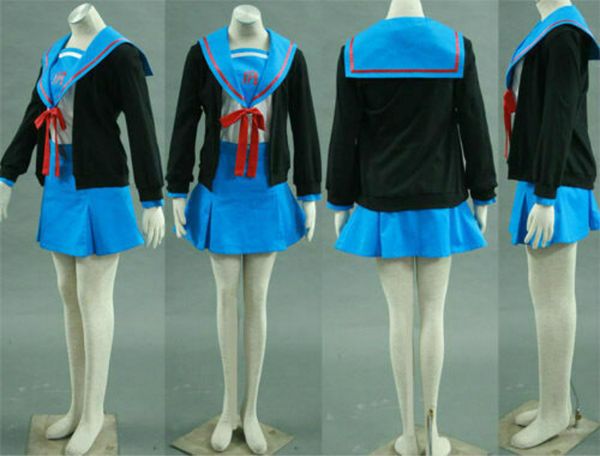 

the melancholy of suzumiya haruhi school uniform costume cosplay anime manga new, Black;red