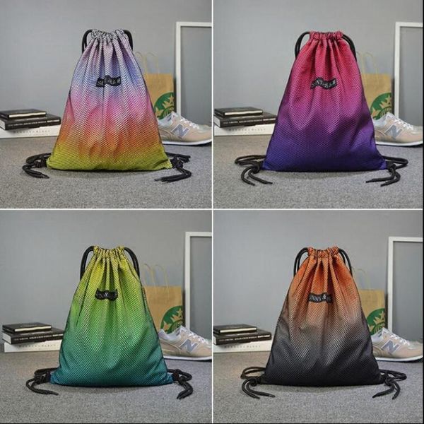 

40*33cm drawstring running bags water-proof nylon bags traveling backpack multi color available with net lapbag travel