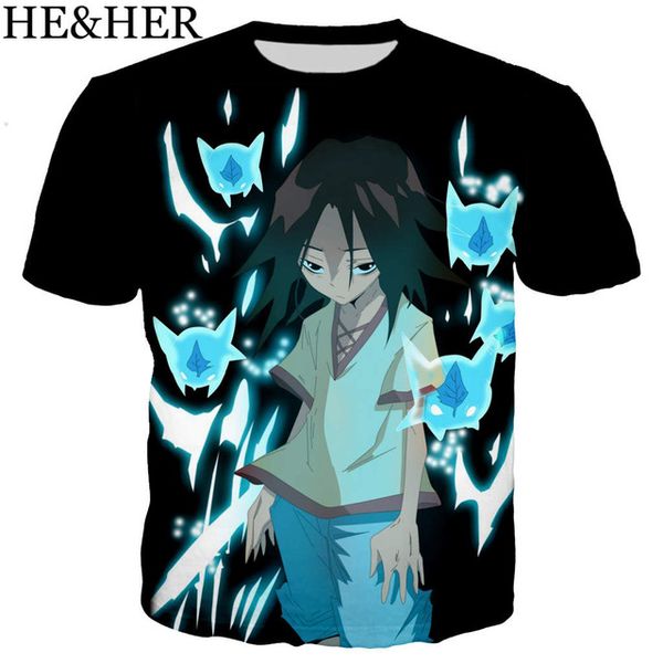 

anime shaman king 3d print shirts plus size horror anime men clothing