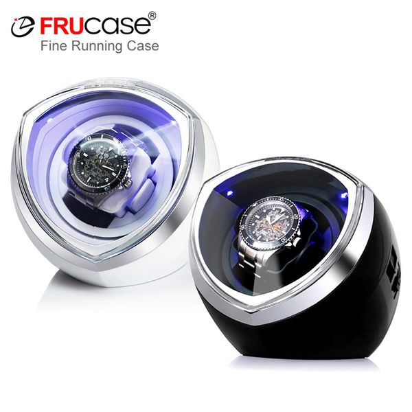 

frucase black новое прибытие white single watch winder для автоматических часов смотреть ящик для хранения дисплей коллектор с легкой cx2008, Black;blue