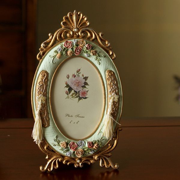 

frames 6 inch creative european pastoral vintage po frame embossed rose resin bedroom table picture wedding gift