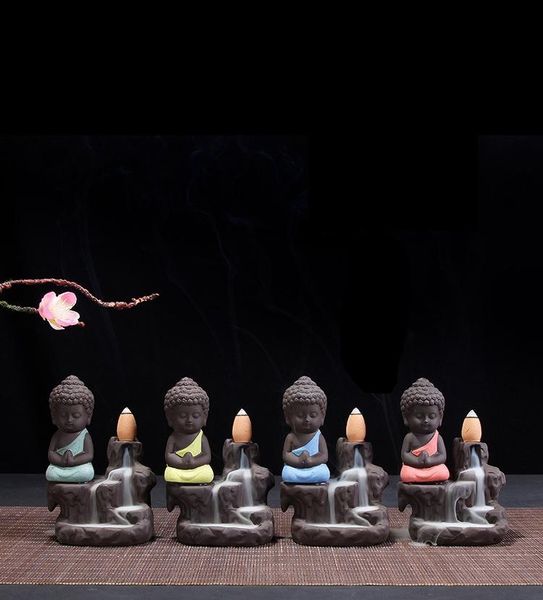 

backflow burner creative purple sand little monk gaoshanshui incense line burner ceramic incense road home office furnishing articles