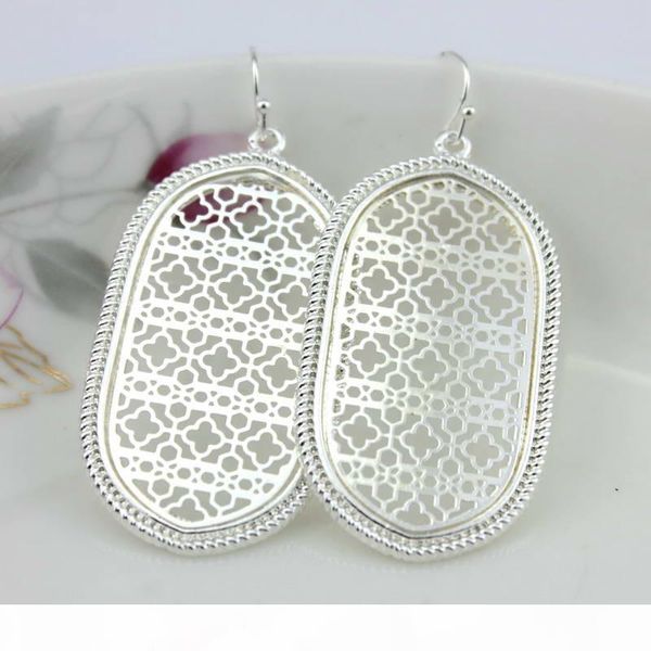 

christmas gift boutique filigree oval earrings costume two tone filigree earrings for women 2017 fashion statement jewelry dangle earrings, Silver
