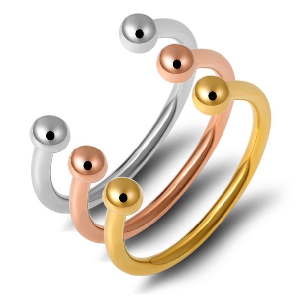 

361l stainless steel metal open cuff bracelets & bangles for women men couple fashion gold color bangles simple jewelry, Black