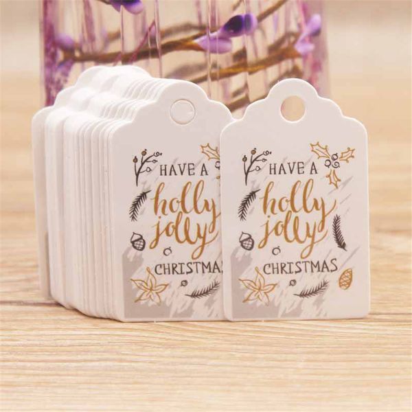 

100шт 5 * 3 см рождеством метки kraft paper card gift маркирующие diy повесьте теги подарочная упаковка подарочная карта decor