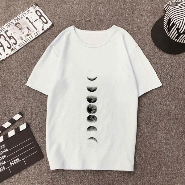 

women shirts 2020 new summer t shirt short women moon printed thin section tshirt female clothing harajuku white t shirt femme