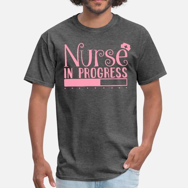 

nurse in progress nurse rn np lpn icu er t shirt men designs 100% cotton round neck trend fit fashion spring autumn natural shirt