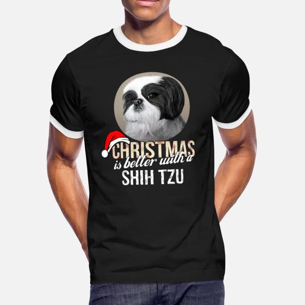 

shih tzu christmas is better with a shih tzu t shirt men printing tee shirt crew neck formal famous fashion summer style cool shirt