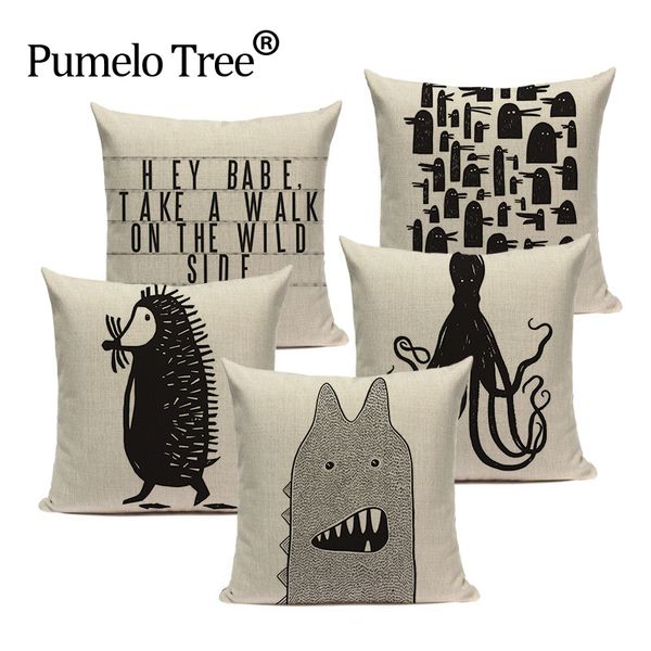 

cushion/decorative pillow watercolor animal series textiles giraffe lion panda throw knife 45cmx45cm square sofa/bed printed cushion coverin