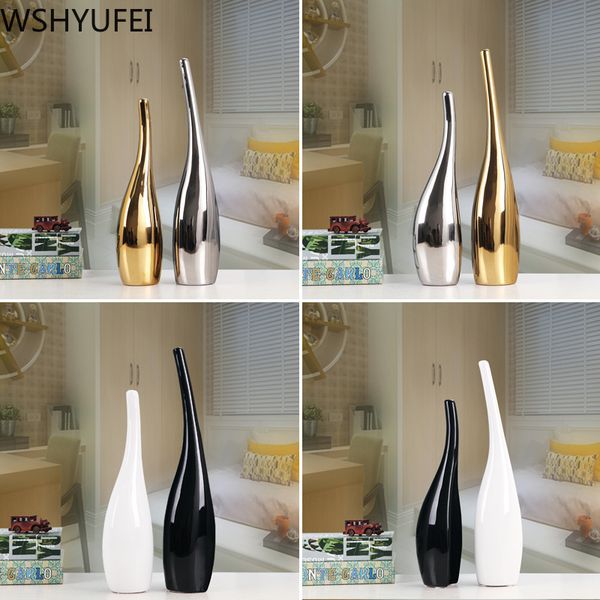 

vases nordic gold plating ceramic model room home decor furnishing golden decoration jardiniere minimalism simple flowerpot vase