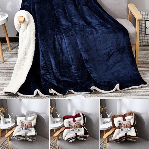 

blankets bed blanket thicken winter wedding housewarming throw super soft solid color warm plush christmas gift el