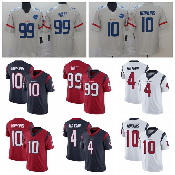 

2020 new men's houston texans jersey 4 deshaun watson 99 j.j. watt 10 deandre hopkins football jerseys 0901, Black;red