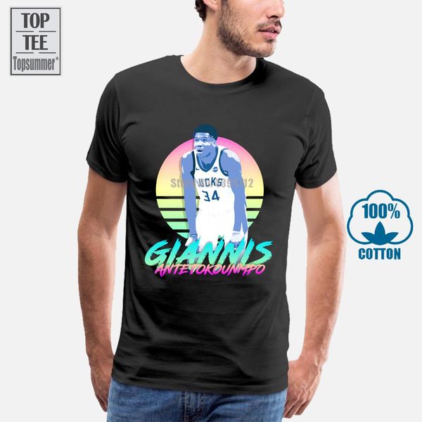 

giannis antetokounmpo retro futuristic aesthetic men's t shirt clothing