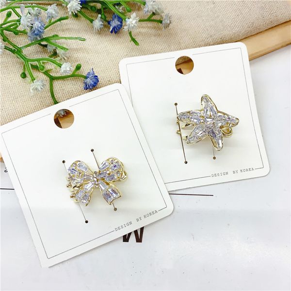 

new for women girls lovely hollow out zircon bow starfish hairpins headpiece barrettes hair claw clip hair accessories