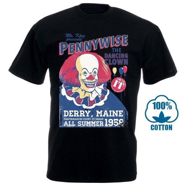 

стивена кинга это pennywise цирк плакат тенниска фильм ужасов смешные прохладный ретро прохладный xxxtentacion tshirt