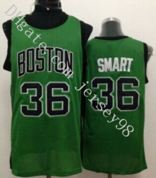 

boston celtics men #36 marcus smart lewis green jersey, Black