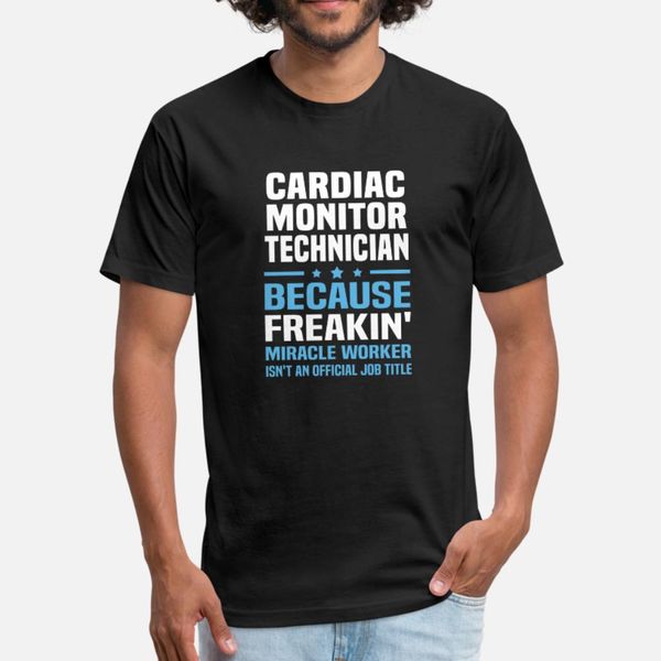 

cardiac monitor technician t shirt men printed cotton round neck kawaii loose basic spring standard shirt