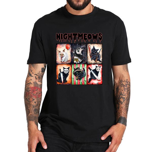 

nightmeows t shirt horror cat tshirt krueger elm street freddy pure cotton soft comfortable tee