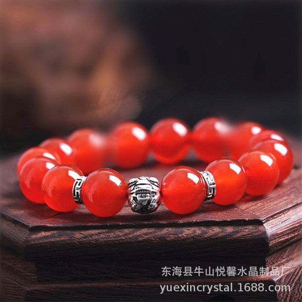 

natural red agate, obsidian, silver, tibetan, silver, and crystal bracelets are gifts for men and women, Black