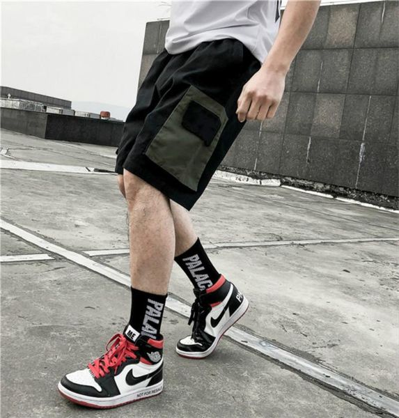 

nk streetwear shorts women fitness korean summer 2020 men high waist wide leg cargo women's shorts feminino pocket, White;black