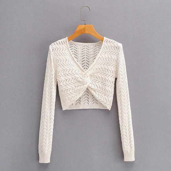 

hollow out twisted crop women knitted sweaters autumn winter v neck ladies pullover sweaters vintage short style, White;black