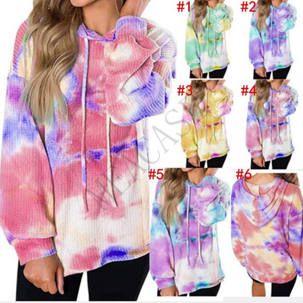 

2020 autumn tie-dye sweaters women's hoodies girls fashion designer clothes long sleeve hooded t-shirts sweatshirts s-2xl new d81102, Black