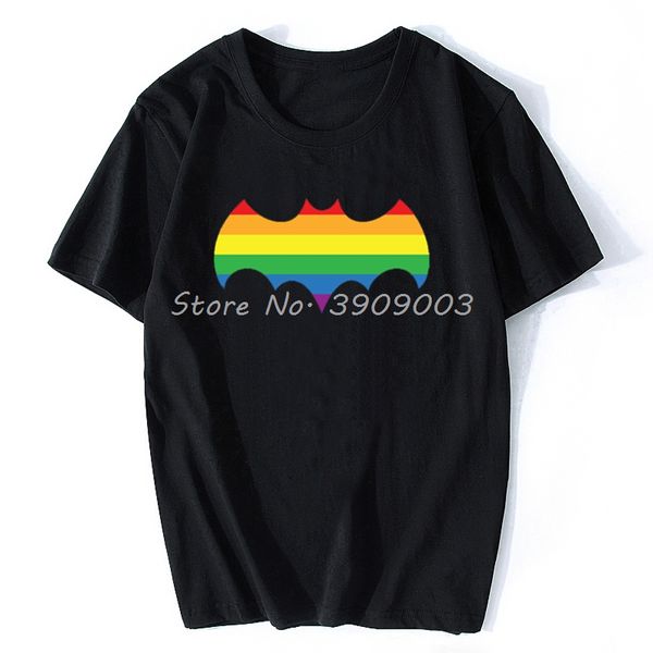 

творческий batman pride lgbt gay радуги мужская футболка с коротким рукавом хлопок hipster топы tshirt printed harajuku футболки tee shirt