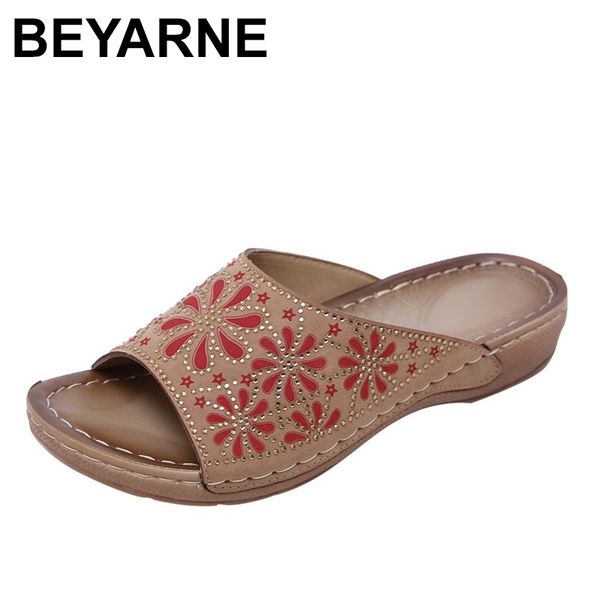

beyarne woman 2020 newly arrived summer women's ladies thick comfortable flat slipper sandals beach casual shoes women shoes, Black