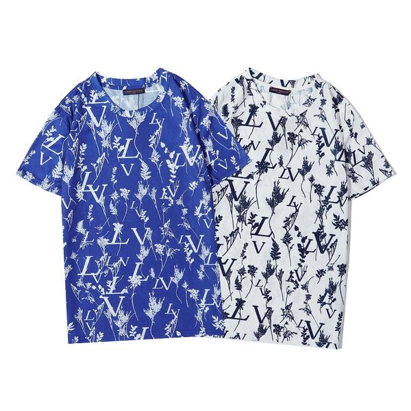 

20ss europe luxury paris model plant printing tee cool tshirt men women clothes casual t shirt 6828, White;black