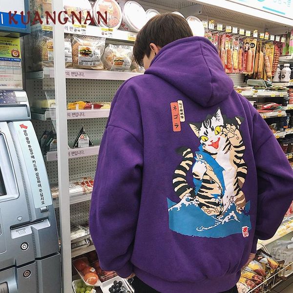 

wholesale harajuku style thick mens hoodies japanese streetwear men hoodie hip hop hoodie men clothes 2018 hoody sweatshirts, Black