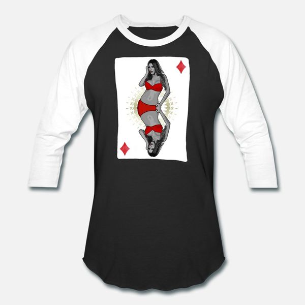 

babe playing card of diamonds t shirt men character 100% cotton round collar novelty crazy humor spring slim shirt
