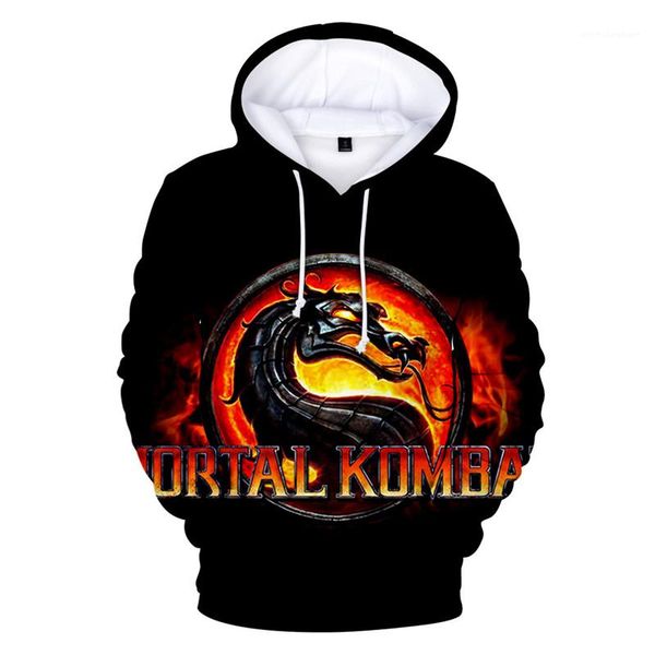 

3d print man hoodies fashion woman hooies couple matching clothes the game mortal kombat 11 element, Black