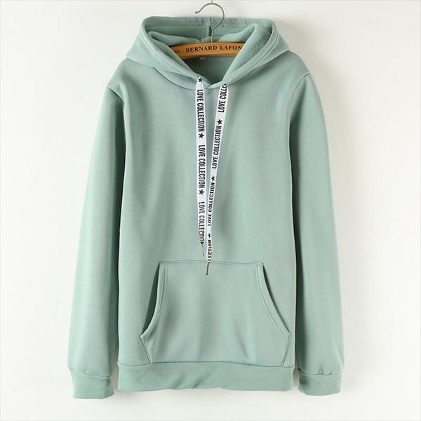 

yan qing huan 2020 winter versatile pullover pocket fleece casual hoodie solid color cotton womens fashion sweatshirt, Black